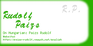 rudolf paizs business card